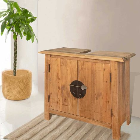 Maison Exclusive - Koupelnová skříňka pod umyvadlo masivní borové dřevo 70x32x63cm (1/5)