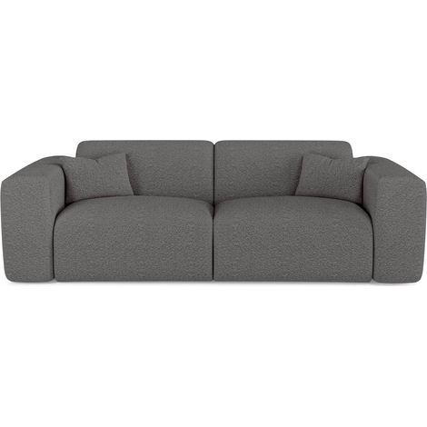 Canapé convertible express dunlopillo 140cm 3 places en tissu bouclette gris graphite MYRA (1/5)