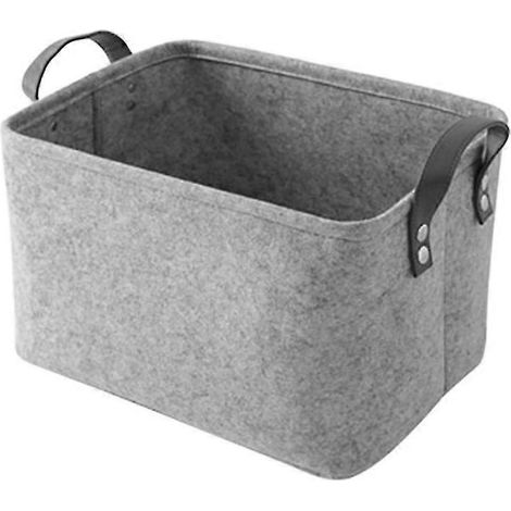 Aufbewahrungskorb mit zwei Griffen, Filzkorb für Spielzeug, Bücher, Zeitschriften-33CM23CM20CM-grey