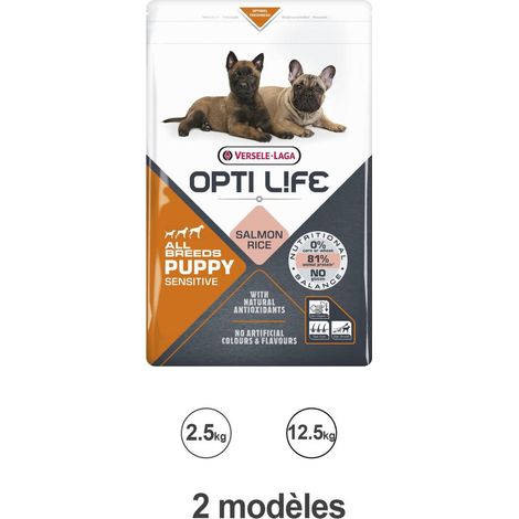 Croquettes Opti Life chiot Skin care Saumon : 2.5kg (1/4)