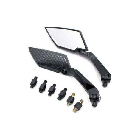 Rétroviseur moto rétroviseurs moto universels aluminium noir 1 paire (1/5)
