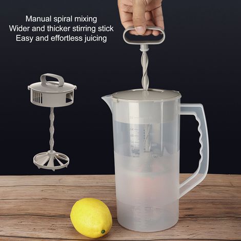 Extracteur de Jus Manuel 2000ML Blender à Main en PP avec Couvercle Étanche et Échelle Claire pour Fruits Maison (1/5)