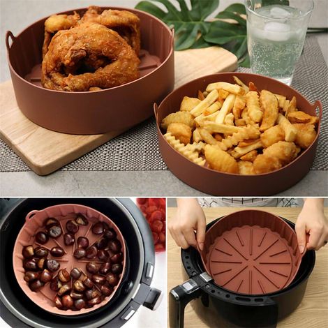 Cuillère en silicone pour friteuse à air chaud, amovible et résistante à la chaleur, accessoire pour pain et gâteaux au micro-ondes, antiadhésive, pour la cuisine. (1/5)