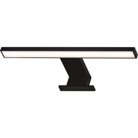 Lampe LED pour miroir, IP44, salle de bain, 5 watts, 500 lumens, 4000 kelvins, noir, 300x103x36mm (LxlxH) (1/5)