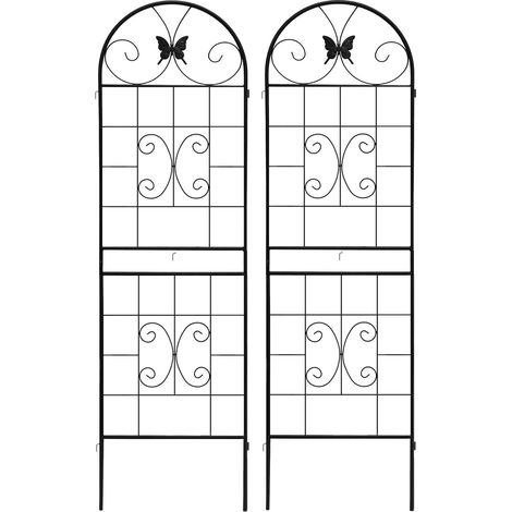 Metall-Gartengitter für Kletterpflanzen, 2er-Set, schwarz (1/5)