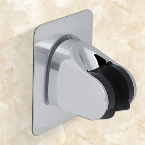 Shipenophy support de pommeau de douche réglable Base de support de pommeau de douche auto-adhésive chromée deco accessoire (1/4)