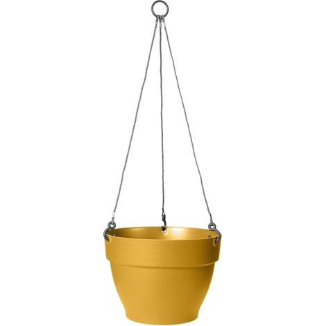 Elho Vibia Campana Suspension 26 - Jaune - L 26 x B 25.963 x H 18 cm - extérieur - 100% recyclé (1/4)