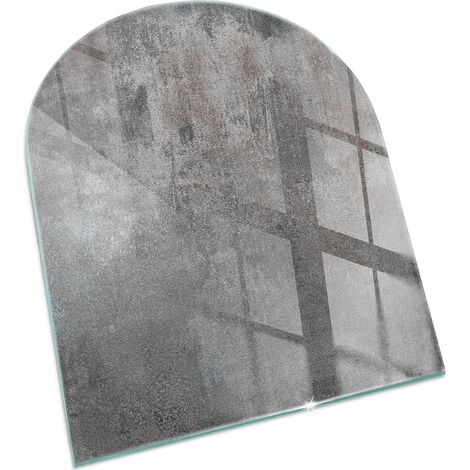 Base décorative Plaque Rectangulaire de protection avec impression sous cheminée pour salon Texture de surface brute 80x70 cm (1/5)