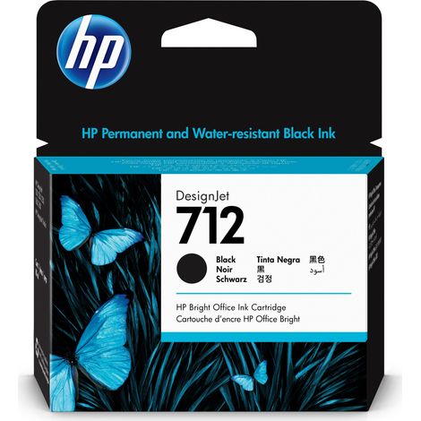 HP 712 80-ml Black DesignJet Ink Cartridge Druckerpatrone 1 Stück(e) Original Hohe (XL-) Ausbeute (1/3)