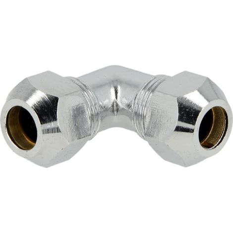 Coude avec raccord de serrage 1/2 x 12 mm, chromé