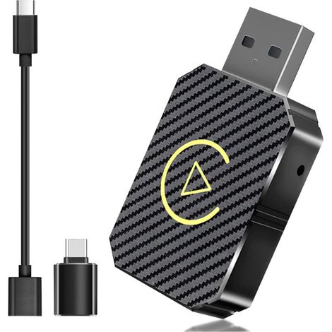 Adaptateur CarPlay sans Fil pour Apple iPhone, Adaptateur sans Fil carplay avec câble d'extension USB & USB-C/Type-C, Compatible avec Les Voitures à partir de 2016 et Phone iOS 10+ (1/5)