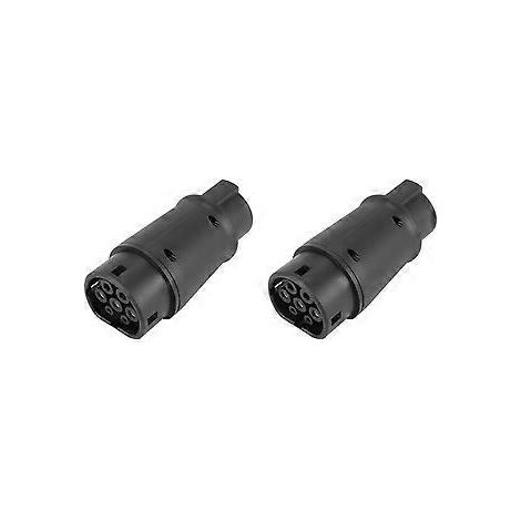 2 Stück EVSE EV-Adapter 32A J1772 Typ 1 auf Typ 2 Stecker, Ladeanschluss für Elektroautos
