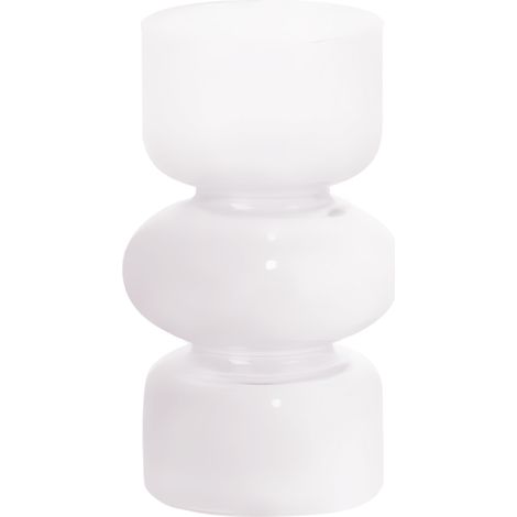 Jarrón de cristal blanco “Tres Olas” – Decoración vintage para el salón – Diseño floral (1/5)