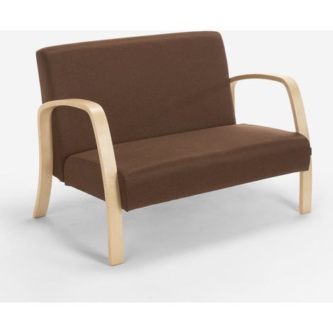 Holz- und Stoffsofa für Wohnzimmer, Warteräume und Ateliers Design Esbjerg - Braun