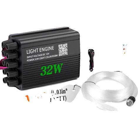 Lumières à fibre optique, activées par le son, contrôle à distance et par application, Météore Scintillant(Opt)-a, Météore Blanc Simple 4m (1/2)