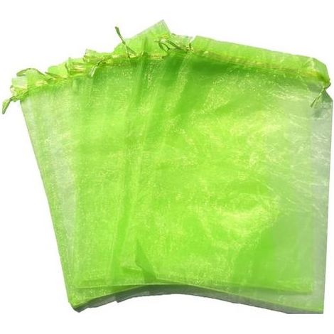 100 pièces Sac de Protection Fruits, Sachets en Organza Respirant avec Cordon de Serrage pour Potéger Les Grappes de Fruits des Frelons et des Oiseaux 15cm x 20cm (1/5)