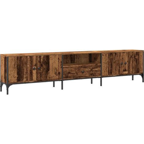 Mobile TV multimediale scaffale per televisione televisore buffet sala da pranzo soggiorno camera da letto con cassetto legno vecchio 200 x 25 x 44 cm derivati del legno marrone 020026938