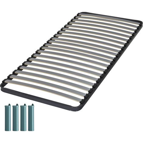 Sommier à lattes + pieds 80x190 C221 - 20 lattes bois - Fabrication française (1/5)
