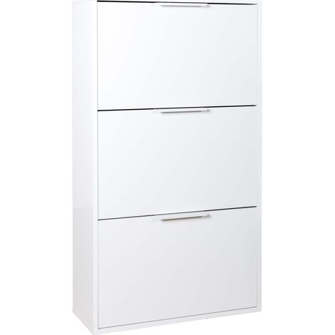 Étagère à Chaussures, Double Profondeur, avec 3 Rabats à Chaussures, Gain de Place, entrée, Rangement à Chaussures, Porte-Chaussures, 65 x 119,5 x 25 cm (1/5)
