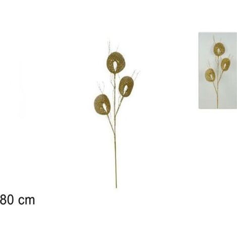 Fiori oro con 3 rami e palline per decorazioni albero di natale addobbi natalizi (1/5)