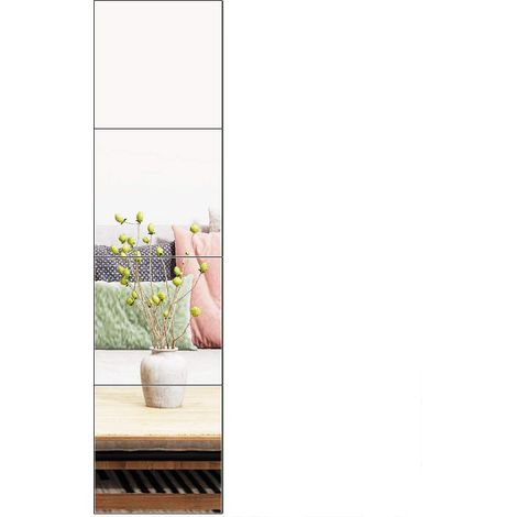 Lot de 4 miroirs muraux sans Cadre - 30,5 cm x 4 pièces - Miroir de Maquillage pour Maison, Salle de Sport, Coiffeuse, Chambre à Coucher, Salon (1/5)