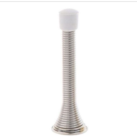 Butées de porte télescopiques, paquet de 5 butées de porte, butées de porte à ressort réglables de 3 à 4 pouces, butées de porte à ressort flexibles (argent) (1/5)