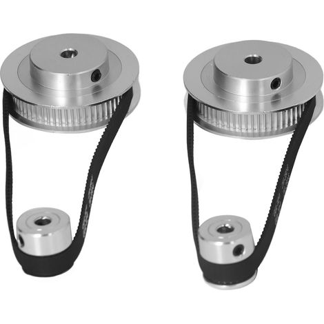 Poulie de distribution 20 dents / 60 dents, roue synchrone en aluminium, courroie de distribution de 6 mm de largeur et de 280 mm de longueur pour imprimante 3D, alésage de 5 mm / 0,2 pouce (1/5)