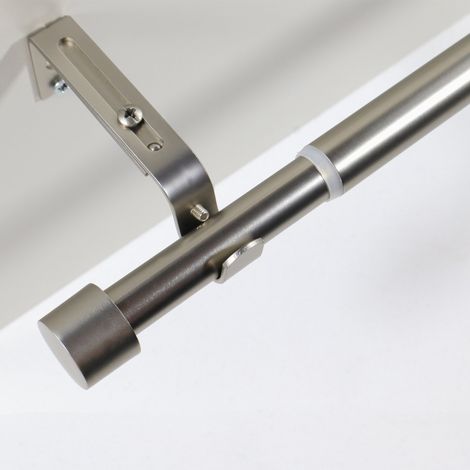 Gardinenstange ausziehbar Flexa Edelstahl-optik Endstück Kappe 16/19mm 70-120cm