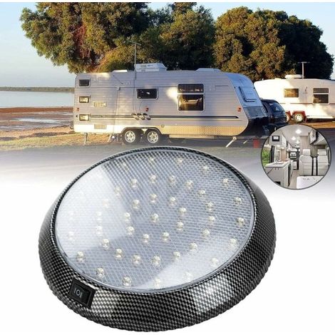 Lampe d'intérieur RV LED plafonnier dôme toit éclairage intérieur de caravane avec interrupteur ON/OFF spot lecture 12V 46 (1/5)
