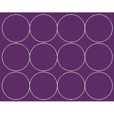 Pegatinas circulares de 12 cm, pegatinas circulares con puntos, 12 unidades, color morado mate.
