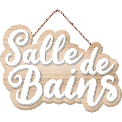 Plaque de porte en MDF pour salle de bain – Dimensions 13.5x19 cm – Finition épurée et moderne – Idéal pour décoration intérieure – Sud Trading