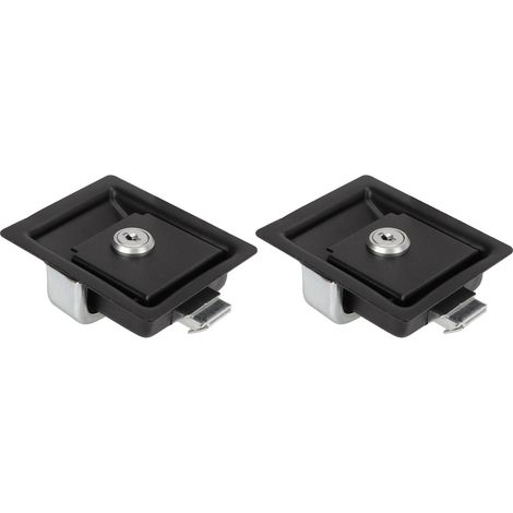 Lot de 2 loquets de poignée pour camping-car, en acier au carbone et alliage de zinc, avec serrure encastrée pour coffre à outils, remorque ou voiture. (1/5)