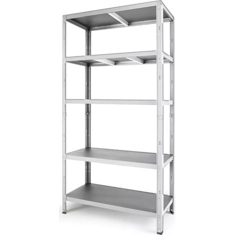 scaffale 5 ripiani in metallo grima "rako" grigio portata 400 kg 100x40x188 cm (1/2)