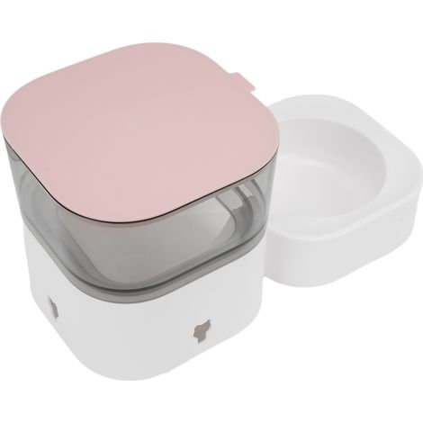 Distributeur automatique d'eau et de nourriture pour chiens et chats de taille moyenne et petite (rose) (1/5)
