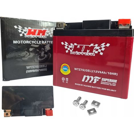 Batería de gel 12V WM 6Ah 80A WTZ7S YTZ7S GEL Scooter 4t Quad Cross ATV (1/5)