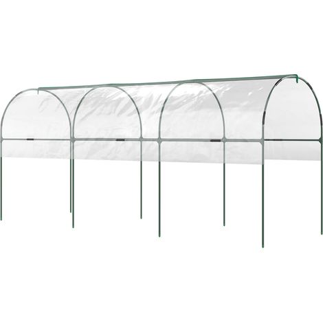 Serre de jardin, serre à tomates, 4 arches en acier, couverture en PVC, 4 x 1,2 x 1,7 m, verte (1/5)