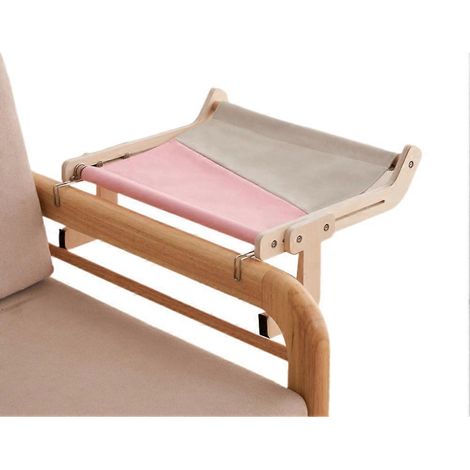 Universelle Katzenhängematte, ganzjährig nutzbar. Hängendes Katzenbett mit praktischer Halterung. Grau und Rosa. (1/5)