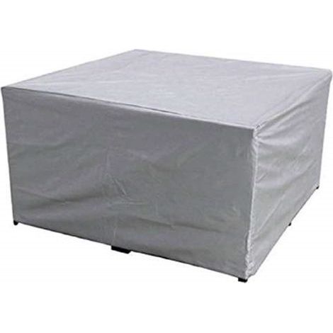 Housse Salon de Jardin 190x125x80cm protection Bach table de jardin meubles d'extérieur imperméable à l'eau et au vent résistant aux UV et au froid, argent Gris (1/3)