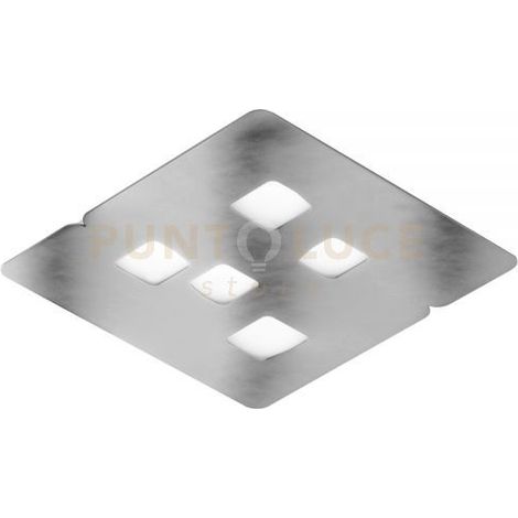 GISELLE P/M - PLAFONIERA COLORE ACCIAIO E BIANCO 5 LUCI ATTACCO GX53 44CM