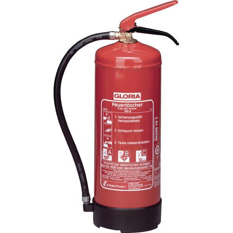 Pulverfeuerlöscher PD 6 G A 6kg m.Dauerdruck Brandkl.34 A 233 B C m.Wandh.GLORIA