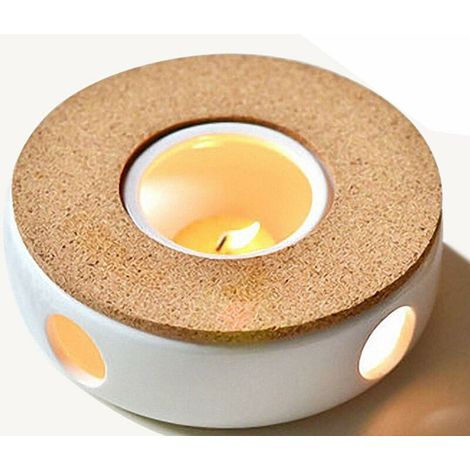 royaluxe - Porcelaine Classique Théière Réchauffeur avec Coffre-Fort à Utiliser Support en Liège pour Théière, Chauffe-Thé avec Bougie, Photophore Chauffe-théières (1/5)