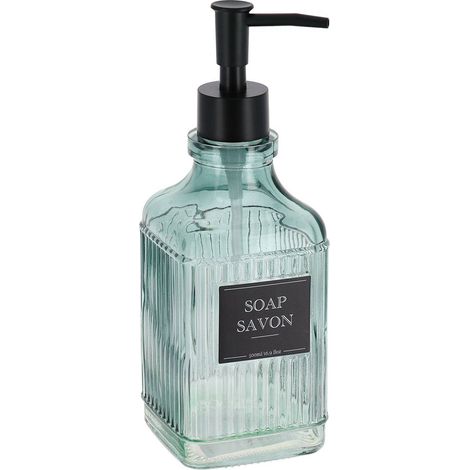 Dispensador de jabón de cristal deco 500 ml - azul - Tendance (1/3)