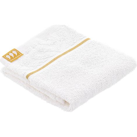 Serviette invite 30x50 cm 100% coton effet zebre arusha - blanc - Tendance (1/4)