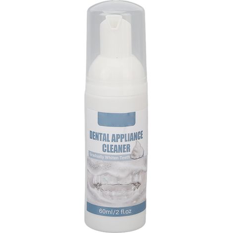 Lot de 2 flacons de 60 ml de nettoyant pour appareils dentaires, parfum longue durée, sérum anti-taches pour fausses dents (1/5)