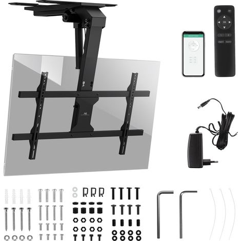 Support TV électrique Maclean, fixation plafond, compatible Tuya, VESA max. 800 x 400, pour téléviseurs de 43 à 86 pouces, max. 45 kg, MC-110 T (1/5)