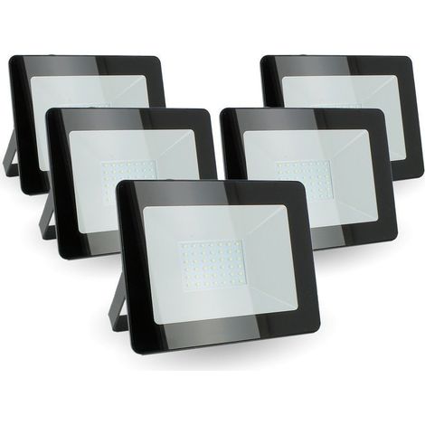 Confezione da 5 proiettori LED da esterno IP66 da 30W  Température de Couleur: Bianco freddo 6400K