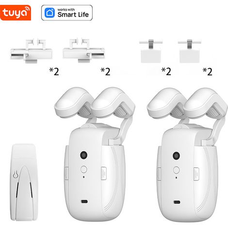 Ouvre rideau automatique intelligent 3 en 1, moteur d'ouverture de rideau électrique avec télécommande pour tringle romaine, moteur de rideau électrique intelligent pour la maison et le bureau