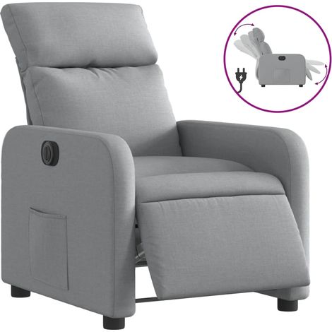 Maison Exclusive - Relaxsessel Elektrisch Hellgrau Stoff
