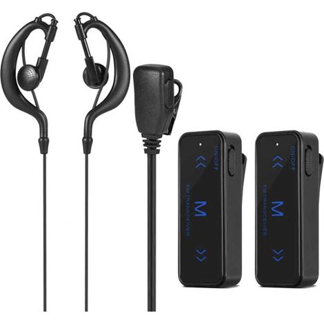 Zwei Mini-Walkie-Talkies (400/470 MHz, 3 W) mit geräuschunterdrückenden Kopfhörern und USB-Anschluss (1/5)