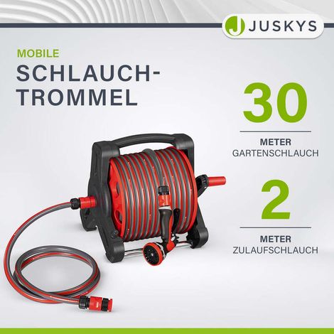 [GEBRAUCHT] B-Ware Mobile Schlauchtrommel 30m Multifunktionsbrause Wandhalterung und Adaptern Rot (1/2)